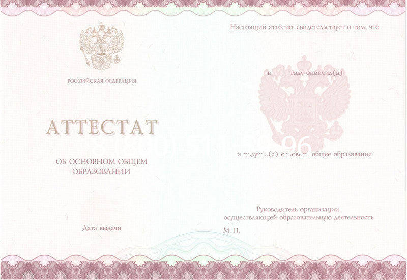 Купить Аттестат за 9 класс 2014-2024 года в Элисте